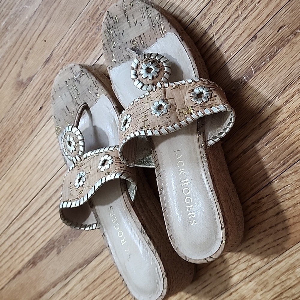 Jack Rogers Gold Platform Sandals